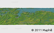 Satellite Panoramic Map of the area around 49° 19' 21" N, 54° 19' 30" W