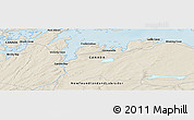 Shaded Relief Panoramic Map of the area around 49° 19' 21" N, 54° 19' 30" W