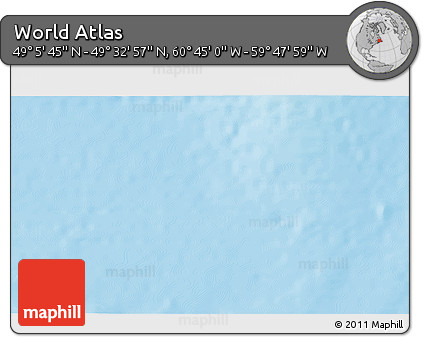 Physical 3D Map of the Area around 49° 19' 21" N, 60° 16' 29" W