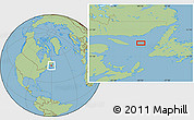 Savanna Style Location Map of the area around 49° 19' 21" N, 60° 16' 29" W