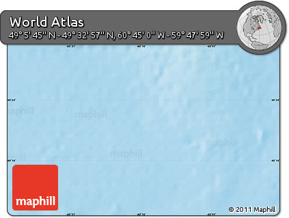 Physical Map of the Area around 49° 19' 21" N, 60° 16' 29" W