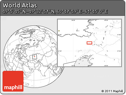 Blank Location Map of the Area around 49° 19' 21" N, 61° 16' 29" E