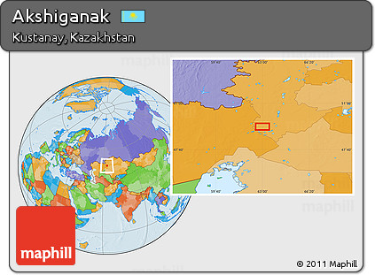 Political Location Map of Akshiganak