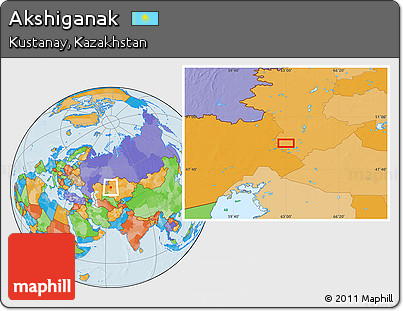 Political Location Map of Akshiganak
