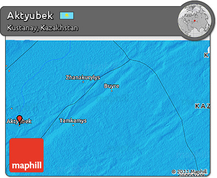 Political 3D Map of Aktyubek
