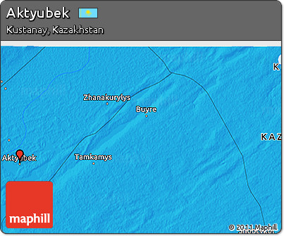 Political 3D Map of Aktyubek