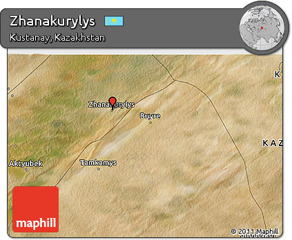 Satellite 3D Map of Zhanakurylys