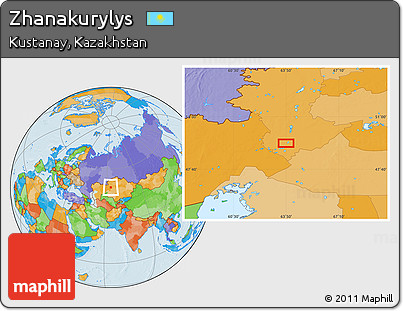 Political Location Map of Zhanakurylys