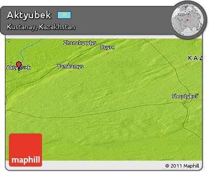 Physical Panoramic Map of Aktyubek