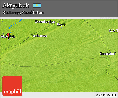Physical Panoramic Map of Aktyubek