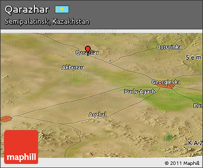 Satellite Panoramic Map of Qarazhar