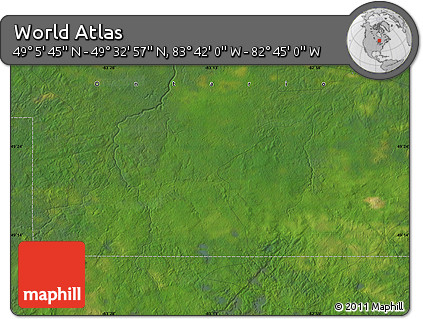 Satellite Map of the Area around 49° 19' 21" N, 83° 13' 29" W