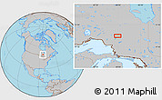 Gray Location Map of the area around 49° 19' 21" N, 84° 4' 29" W