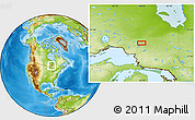 Physical Location Map of the area around 49° 19' 21" N, 84° 4' 29" W