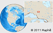 Shaded Relief Location Map of the area around 49° 19' 21" N, 84° 4' 29" W