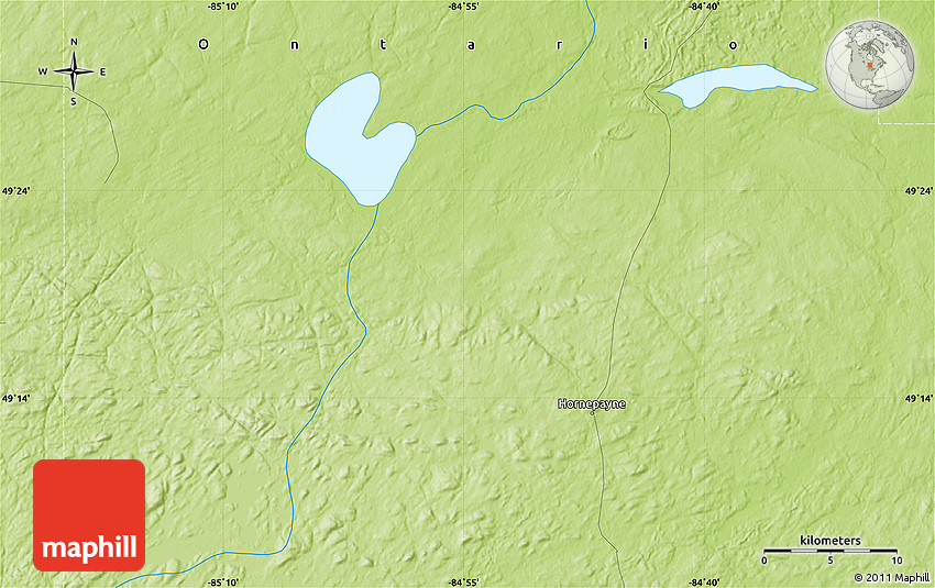Physical Map of Hornepayne