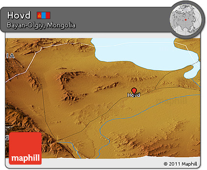 Physical Panoramic Map of Hovd