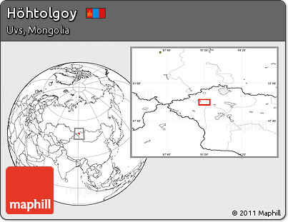 Blank Location Map of Höhtolgoy