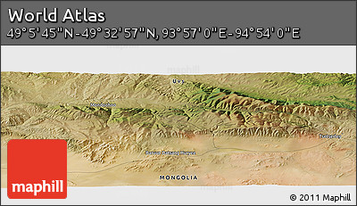 Satellite Panoramic Map of the Area around 49° 19' 21" N, 94° 25' 30" E