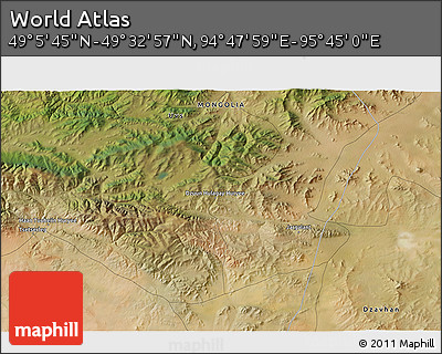 Satellite 3D Map of the Area around 49° 19' 21" N, 95° 16' 30" E
