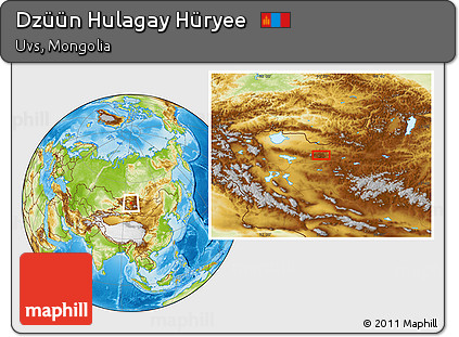 Physical Location Map of Dzüün Hulagay Hüryee