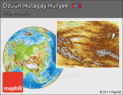 Physical Location Map of Dzüün Hulagay Hüryee