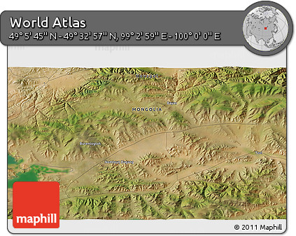 Satellite 3D Map of the Area around 49° 19' 21" N, 99° 31' 30" E