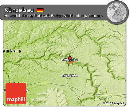 Physical 3D Map of Künzelsau