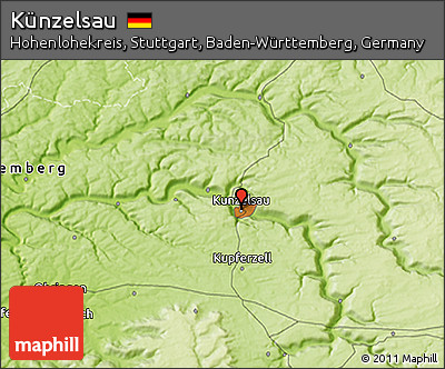Physical 3D Map of Künzelsau