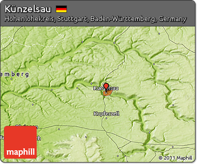 Physical 3D Map of Künzelsau