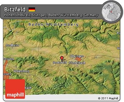Satellite 3D Map of Bitzfeld