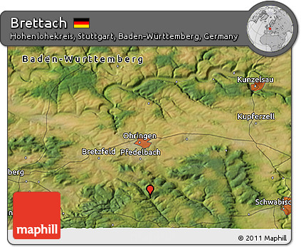 Satellite 3D Map of Brettach