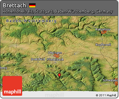 Satellite 3D Map of Brettach