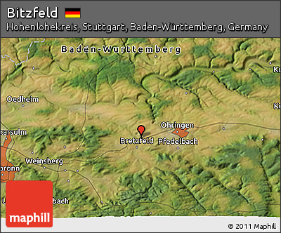 Satellite 3D Map of Bitzfeld