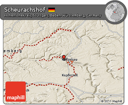 Shaded Relief 3D Map of Scheurachshof