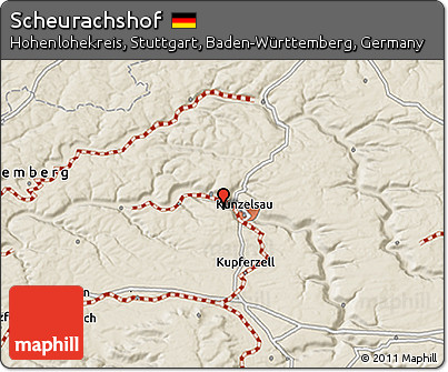 Shaded Relief 3D Map of Scheurachshof