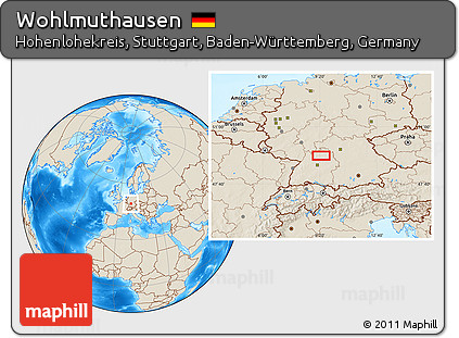 Shaded Relief Location Map of Wohlmuthausen