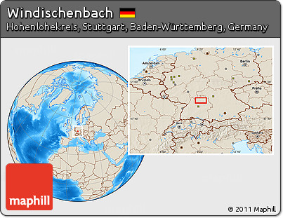 Shaded Relief Location Map of Windischenbach