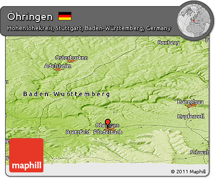 Physical Panoramic Map of Öhringen