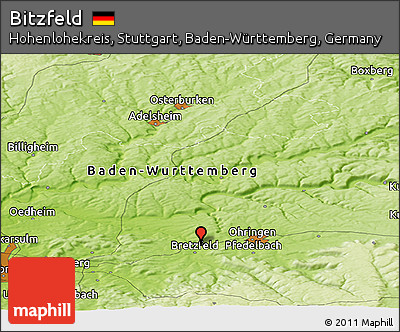 Physical Panoramic Map of Bitzfeld