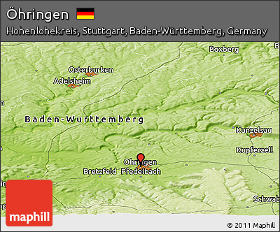 Physical Panoramic Map of Öhringen