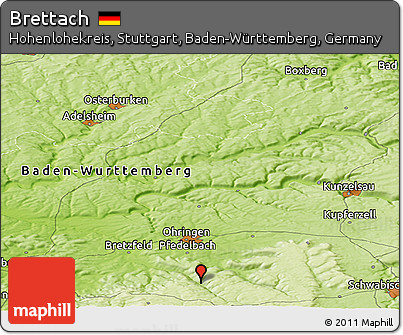 Physical Panoramic Map of Brettach