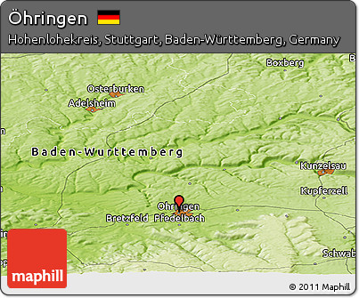 Physical Panoramic Map of Öhringen