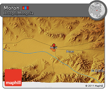 Physical 3D Map of Mörön