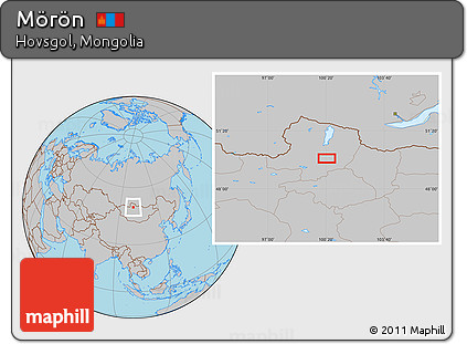 Gray Location Map of Mörön