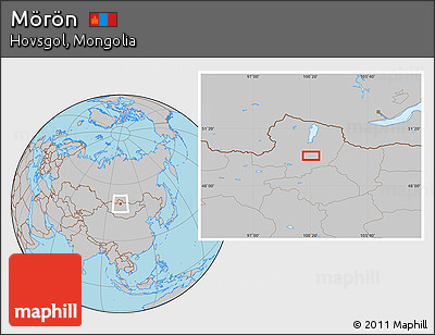 Gray Location Map of Mörön