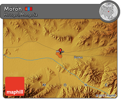 Physical Map of Mörön