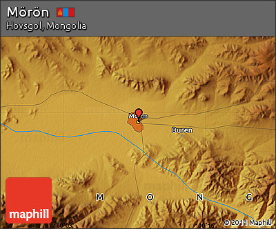Physical Map of Mörön