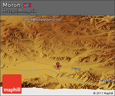Physical Panoramic Map of Mörön
