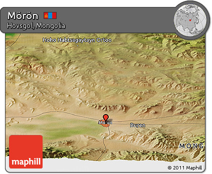 Satellite Panoramic Map of Mörön